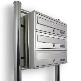 SKRZYNKA POCZTOWA NA LISTY LOKATORSKA 3 METALICZNA STAL NIERDZEWNA