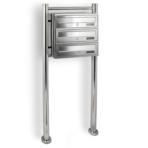 SKRZYNKA POCZTOWA NA LISTY LOKATORSKA 3 METALICZNA STAL NIERDZEWNA