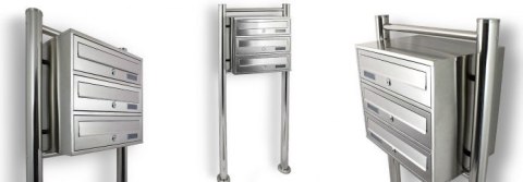 SKRZYNKA POCZTOWA NA LISTY LOKATORSKA 3 METALICZNA STAL NIERDZEWNA