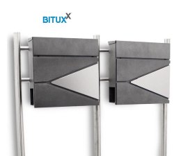 SKRZYNKA POCZTOWA NA LISTY PODWÓJNA NA STOJAKU BITUXX Z GAZETNIKIEM GRAFITOWE