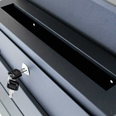 SKRZYNKA POCZTOWA NA LISTY PODWÓJNA NA STOJAKU BITUXX Z GAZETNIKIEM GRAFITOWE