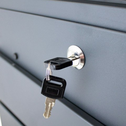 SKRZYNKA POCZTOWA NA LISTY PODWÓJNA NA STOJAKU BITUXX Z GAZETNIKIEM GRAFITOWE