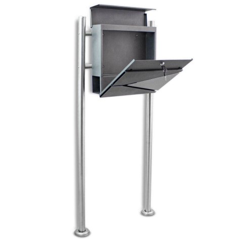 Skrzynka na listy na stojaku z gazetnikiem mocna odporna na nogach