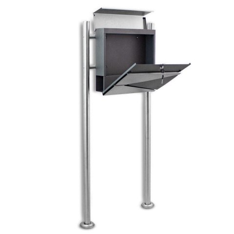Skrzynka pocztowa na stojaku ze stali inox z gazetnikiem mocna odporna