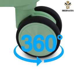 Walizka twarda 60L na 4 kółkach lekka zamek TSA teleskopowy uchwyt zielona