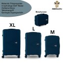 Walizki zestaw XL L M + kosmetyczka twarde 4 kółka TSA lekki komplet podróży
