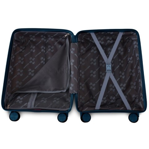 Walizki zestaw XL L M + kosmetyczka twarde 4 kółka TSA lekki komplet podróży