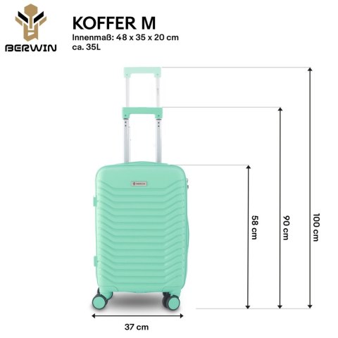 Zestaw 4 walizek podróżnych z beautycase - twarda skorupa, kółka 360°, zamek TSA