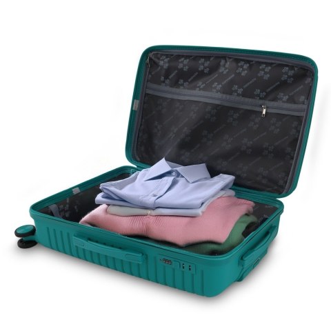 Zestaw 4 walizek podróżnych z beautycase - twarda skorupa, kółka 360°, zamek TSA