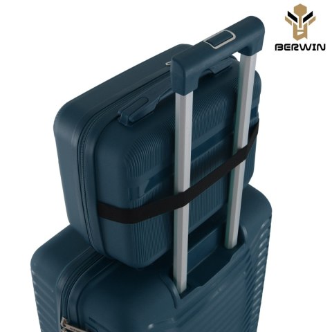 Zestaw 4 walizek podróżnych z beautycase - twarda skorupa, kółka 360°, zamek TSA