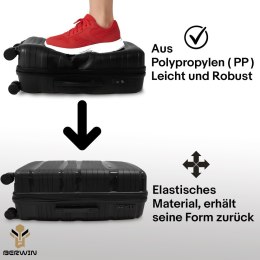 Zestaw 4 walizek podróżnych z beautycase - twarda skorupa, kółka 360°, zamek TSA