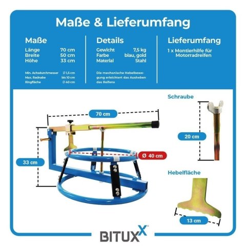 BITUXX Montażownica do opon motocyklowych – łatwa wymiana opon