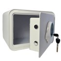 Biały sejf biurowy na kluz i kod skarbonka elektroniczna