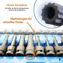 Bituxx 26‑częściowy zestaw nasadek 1/2″ - nasadki, bity Torx i wielozębate, profesjonalny komplet
