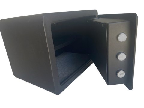 Czarny sejf biurowy domowy na kod i na klucz elektroniczny na odcisk palca