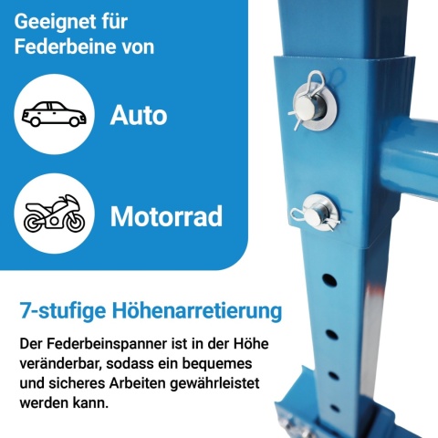 Hydrauliczny ściągacz sprężyn 2,5T pedał nożny regulacja 70–200 mm