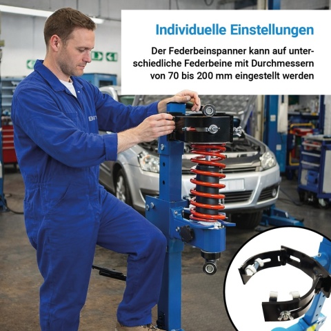 Hydrauliczny ściągacz sprężyn 2,5T pedał nożny regulacja 70–200 mm