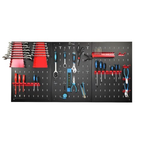 3‑częściowa tablica narzędziowa Bituxx z perforowanej blachy - organizer narzędzi do garażu, warsztatu i miejsca pracy