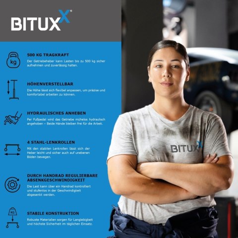 Podnośnik stojak do silników i skrzynie biegów do 500kg 105-185cm Niebieski