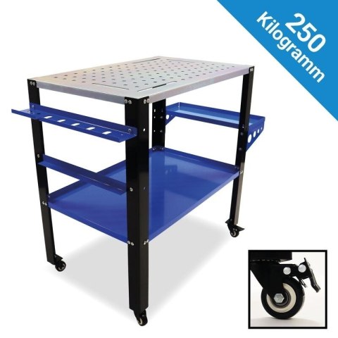 Profesjonalny stół warsztatowy/spawalniczy BITUXX na kółkach o nośności 250 kg - mobilny roboczy do spawania i montażu