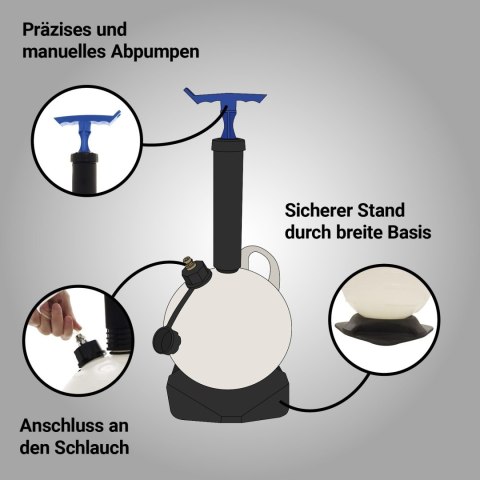 Ręczna pompa do odsysania oleju - urządzenie do odsysania oleju / ręczna pompa olejowa BITUXX 6 L