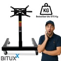Stojak na silnik 570 kg obrotowy mobilny warsztatowy 4 koła 360°