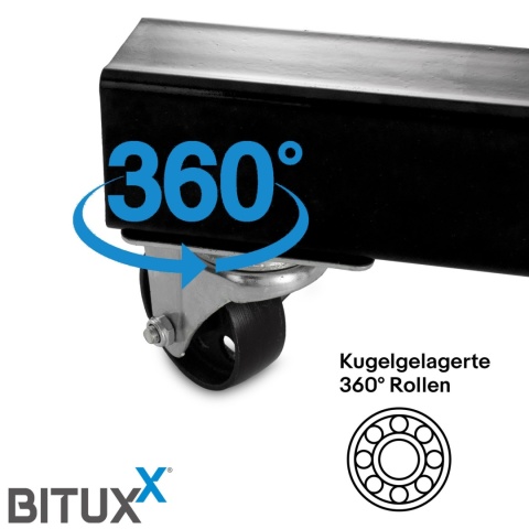 Stojak na silnik 570 kg obrotowy mobilny warsztatowy 4 koła 360°