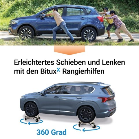 Wózki manewrowe pod koła 4x 680kg Bituxx zestaw do przestawiania auta