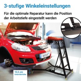 Wysokie siedzisko montażowe BITUXX, regulowane, na kółkach, 200 kg