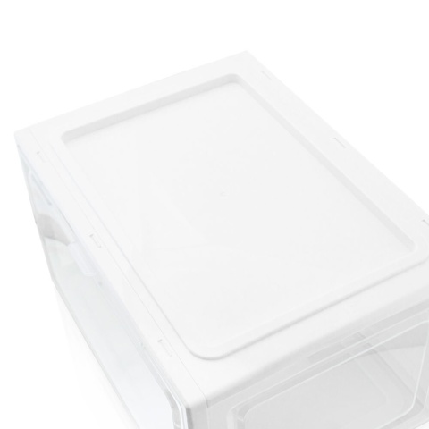 Zestaw 3 białych pudełek na buty z wentylacją organizer do szafy/garderoby