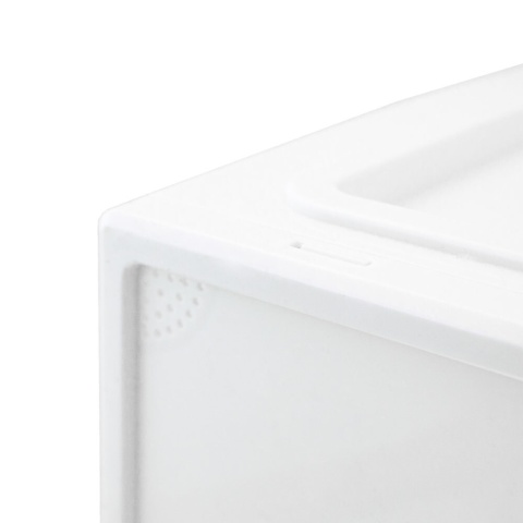 Zestaw 3 białych pudełek na buty z wentylacją organizer do szafy/garderoby