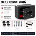 Bituxx sejf elektroniczny 25L z PIN i kluczem skrytka na dokumenty ścienny