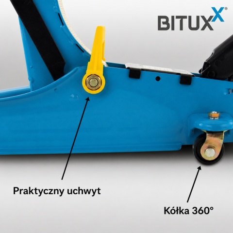 Hydrauliczny podnośnik samochodowy typu "żaba" (warsztatowy), 2,5 tony, Bituxx