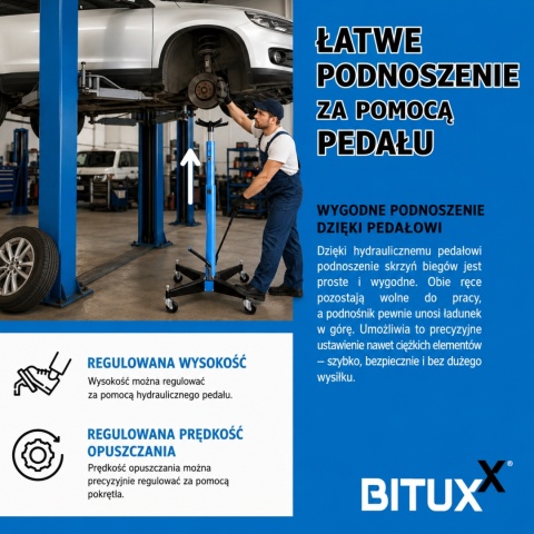 Mobilny podnośnik warsztatowy podnośnik hydrauliczny stabilny do skrzyń biegów