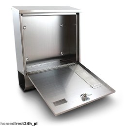 NOWOCZESNA METALICZNA SKRZYNKA POCZTOWA NA LISTY Z GAZETNIKIEM INOX