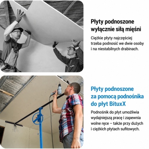 Podnośnik do płyt gipsowych i dachowych Biuuux udżwig do 75kg