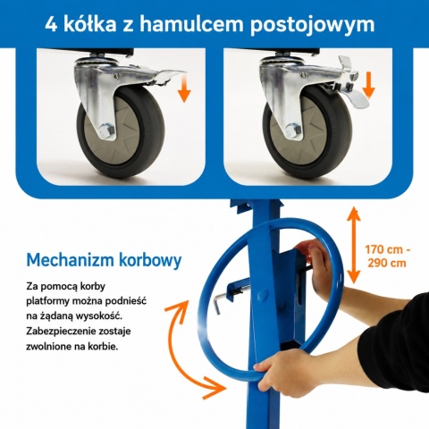 Podnośnik do płyt gipsowych i dachowych Biuuux udżwig do 75kg