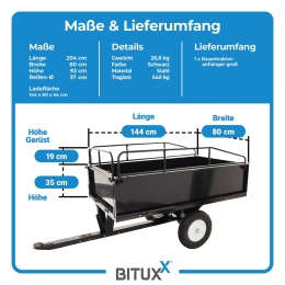 Przyczepka Przyczepa Do Traktorka Kosiarki 540kg Na Kołach Wywrotka