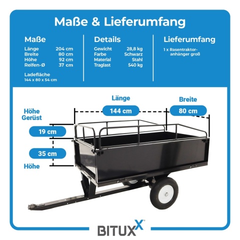 Przyczepka Przyczepa Do Traktorka Kosiarki 540kg Na Kołach Wywrotka