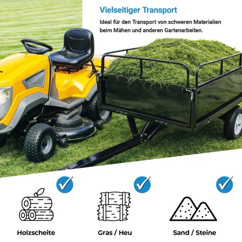 Przyczepka Przyczepa Do Traktorka Kosiarki 540kg Na Kołach Wywrotka