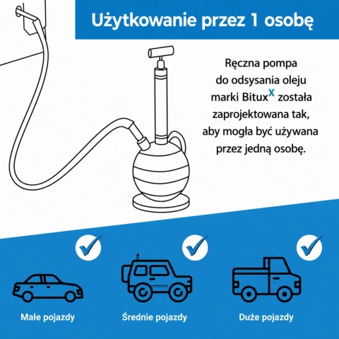 Ręczna pompa do odsysania oleju - urządzenie do odsysania oleju / ręczna pompa olejowa BITUXX 6 L
