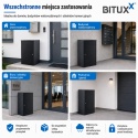 Skrzynka na paczki BITUX 90L stalowa zamykana czarna wodoodporna 53x41x76,5