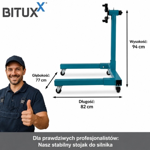 Stojak do Montażu Silnika / skrzyni 570kg Uchwyt na silnik Mobilny na kołach Obrotowy