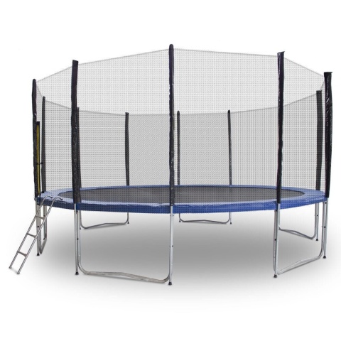 Trampolina ogrodowa 490 cm 16FT siatka drabinka 160 kg stabilna UV