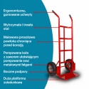 Wózek transportowy 200 kg stalowy 2 koła pompowane magazynowy do ładunków
