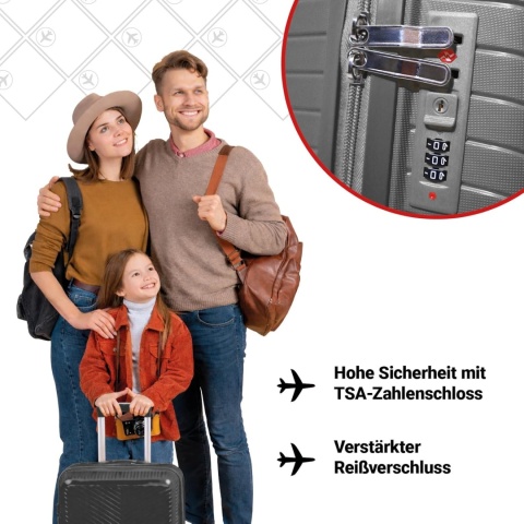 Zestaw Walizek Podróżnych Berwin 3 szt Twarde Na Kółkach TSA XL L M