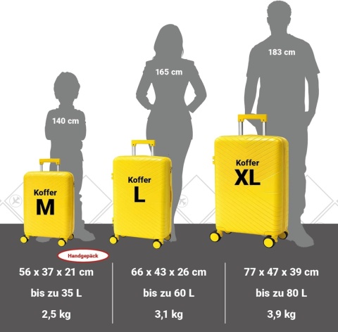 Zestaw Walizek Podróżnych Berwin 3 szt Twarde Na Kółkach TSA XL L M