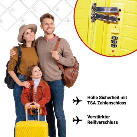 Zestaw Walizek Podróżnych Berwin 3 szt Twarde Na Kółkach TSA XL L M