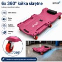 BITUXX Leżanka warsztatowa na kółkach z półką 120 kg ergonomiczna montażowa deska warsztatowa do samochodu 6 kółek 360°