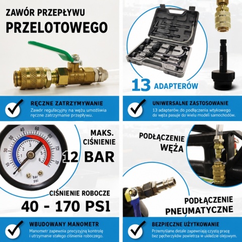 BITUXX uniwersalny 10 L pneumatyczny przyrząd do nalewania oleju przekładniowego - pompa napełniająca do wlewania oleju